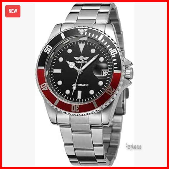 Men's Stainless Steel Automatic Watch with Skeleton Dial and Bracelet